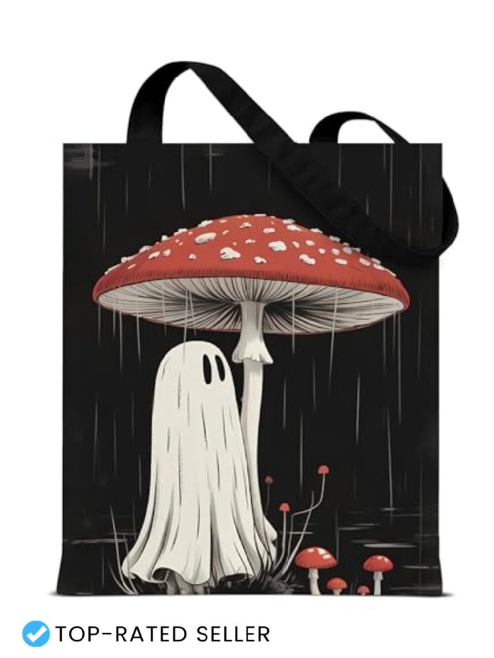 Halloween Ghost Canvas Tote Bag Reusable Grocery Shoulder Bag